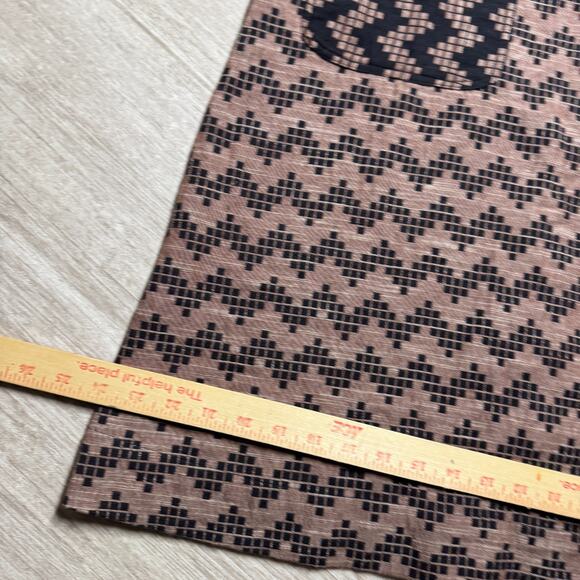 Ace & Jig Cotton Pinafore Dress XS Brown Black Geometric Pattern Pocket Jumper - Picture 6 of 8